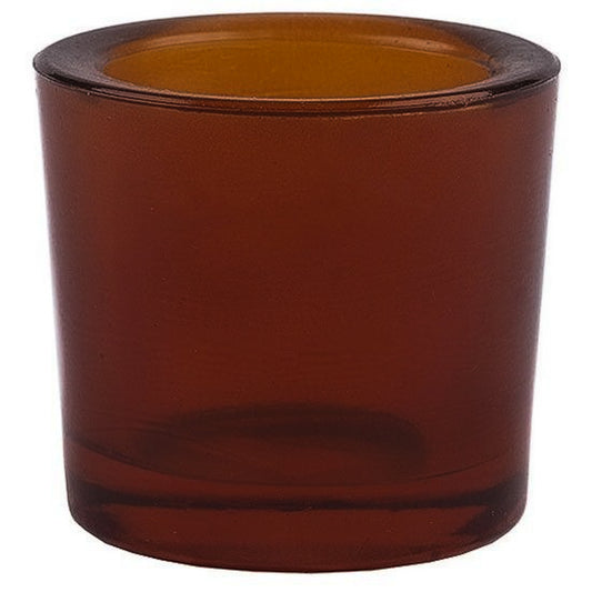 Dark Amber Votive Candle Holder - 50% Recycled Glass