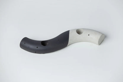 Handcrafted S-Shaped Concrete Taper Candle Holder – Modern Minimalist Design
