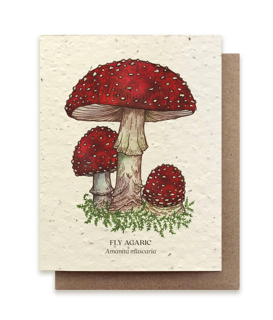 Fly Agaric Mushroom | Plantable Wildflower Card - Bluecorn Candles