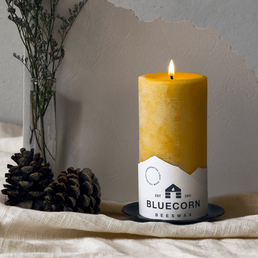 Blue Corn Bees Wax 10 Taper Candles — Camp Opal