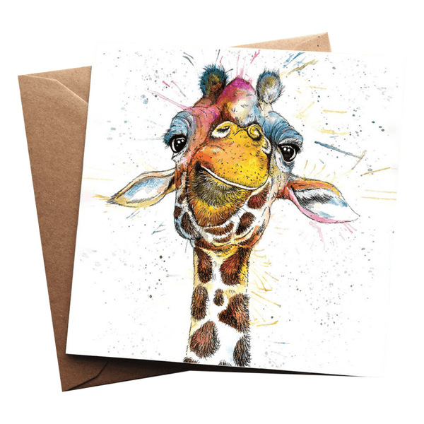 X Monogram Letter Rainbow Paint Splatter Printable Greeting Card - Luna - View #9