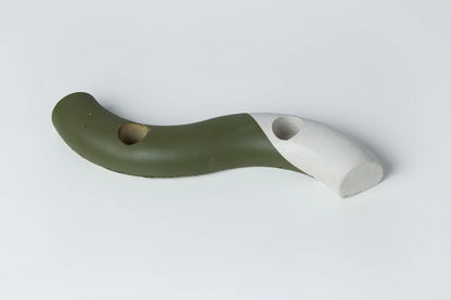 Handcrafted S-Shaped Concrete Taper Candle Holder – Modern Minimalist Design
