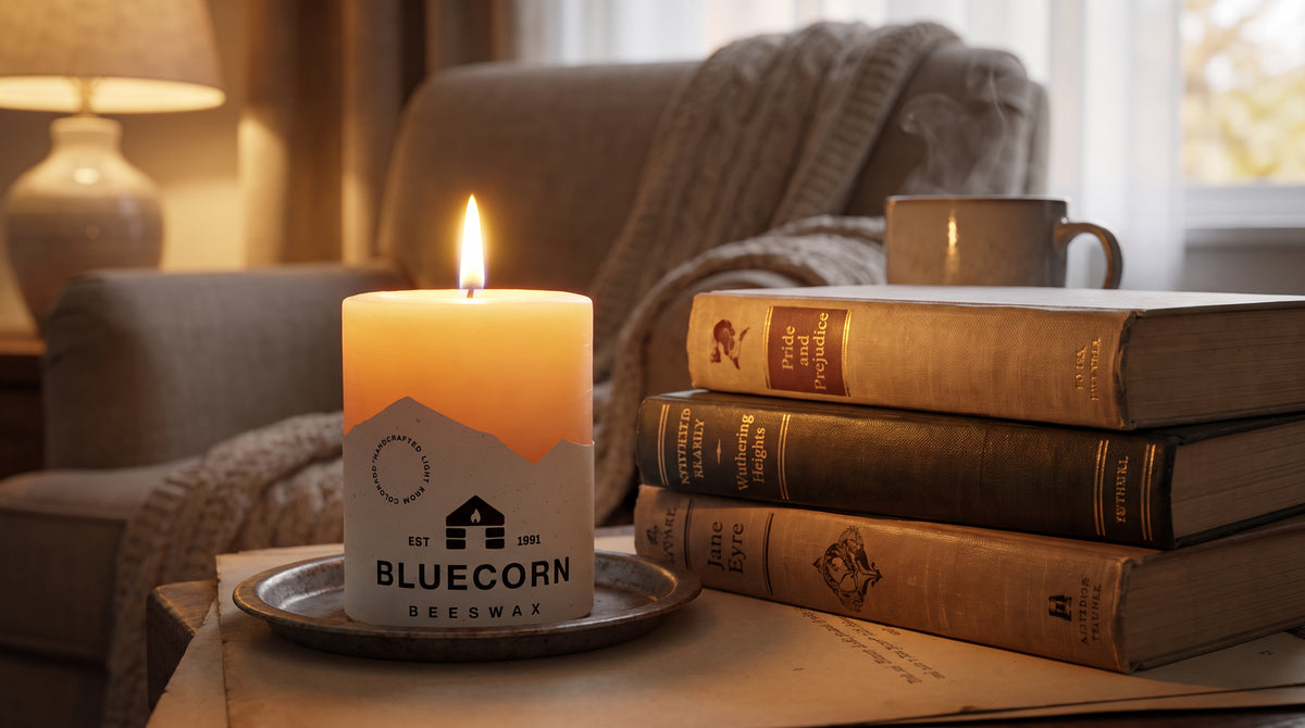 Ivory Pure Beeswax Pillar Candles