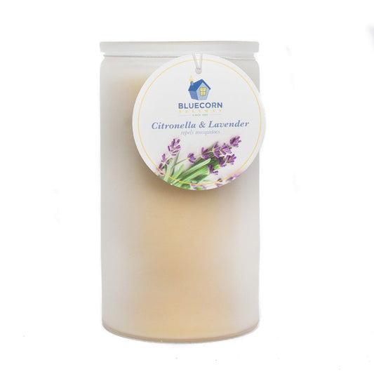 Limited Edition - Citronella-Lavender - Recycled Heavy Glass Candle - 16oz - Bluecorn Candles