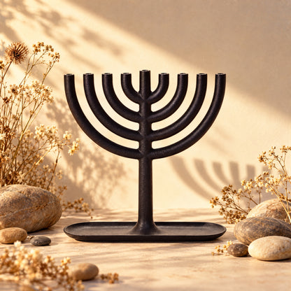Modern Cast Iron Menorah by Josh Owen