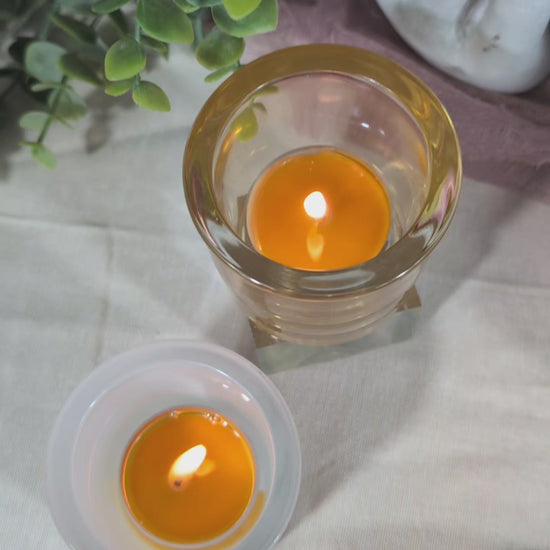 candle lighter with beeswax tea lights