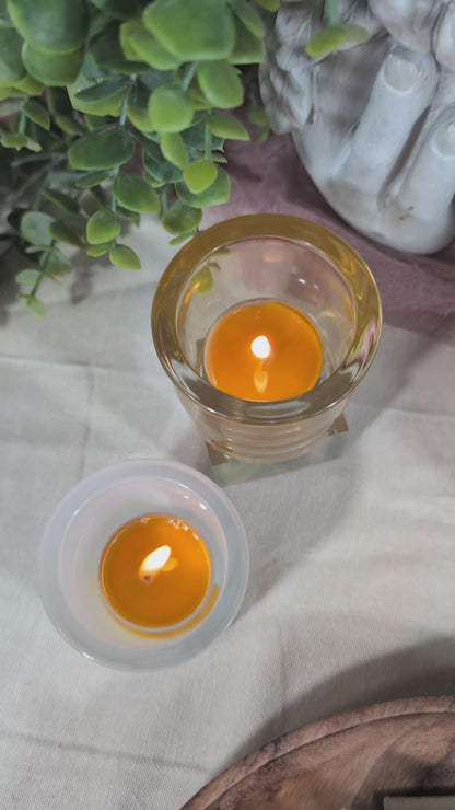 candle lighter with beeswax tea lights