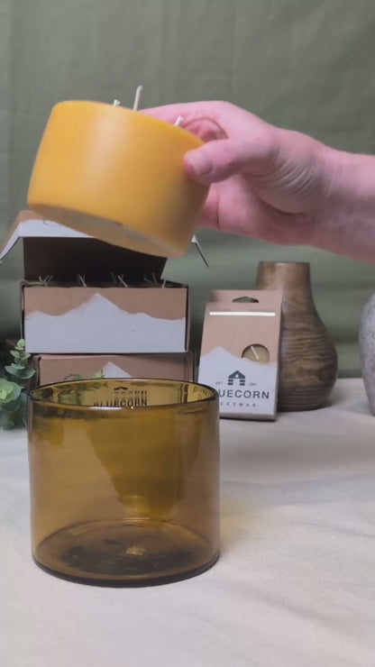 Beeswax Botanica Scented Refill Candles for Blown Glass Holders