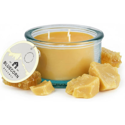 Pure Beeswax 3-Wick Candle in 100% Recycled Spanish Glass