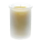 Bluecorn Beeswax 100% Pure Beeswax Frosted 6oz Glass Candle. Burn Time: 35 hours. Wax is golden in color with a light honey scent. Made with 100% Pure Beeswax and a 100% pure cotton wick, no lead. Candles are paraffin free, clean burning and non-toxic. Features 6oz candle with Bluecorn Beeswax hang tag printed on white 100% recyled paper with gold foil. For best burn, burn candle until wax pool reaches glass wall and trim wick to 1/4 before lighting.