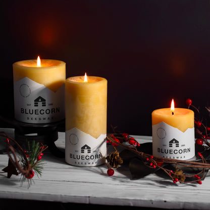 Pure Raw Beeswax Pillar Candle - 3" x 6"
