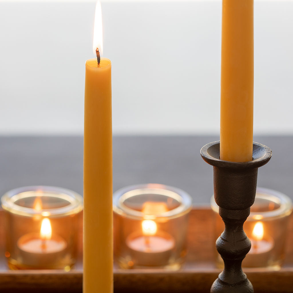 Hand-Dipped Beeswax Taper Candle Gift Set - 4-Pair Bundle