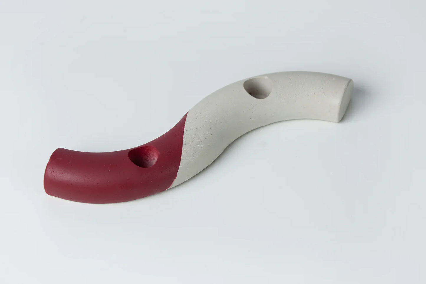 Handcrafted S-Shaped Concrete Taper Candle Holder – Modern Minimalist Design