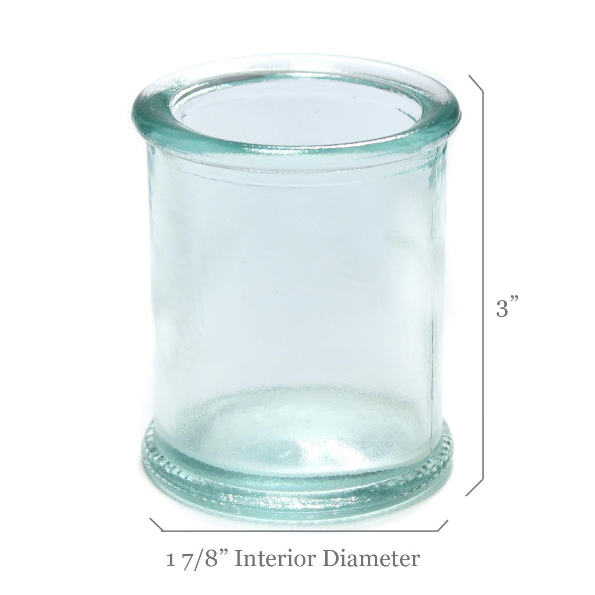 Spanish Glass Votive & Tea Light Candle Holder - 100% Recycled Glass - 4oz - Bluecorn Candles