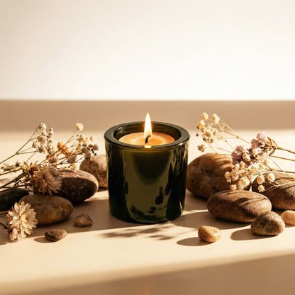 votive candle holder with beeswax votive candle