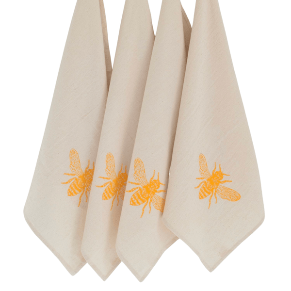 Bee Yellow Cloth Napkins - Set of 4 yellow napkins