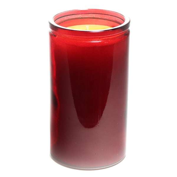 Bluecorn Beeswax 100% Pure Beeswax Red 16oz Glass Candle. Burn Time: 80 hours. Wax is golden in color with a light honey scent. Made with 100% Pure Beeswax and a 100% pure cotton wick, no lead. Candles are paraffin free, clean burning and non-toxic. Features 16oz candle with Bluecorn Beeswax hang tag printed on white 100% recyled paper with gold foil. For best burn, burn candle until wax pool reaches glass wall and trim wick to 1/4 before lighting. Clearance items might have a blemish or air bubble.