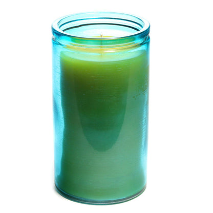 Bluecorn Beeswax 100% Pure Beeswax Aqua 16oz Glass Candle. Burn Time: 80 hours. Wax is golden in color with a light honey scent. Made with 100% Pure Beeswax and a 100% pure cotton wick, no lead. Candles are paraffin free, clean burning and non-toxic. Features 16oz candle with Bluecorn Beeswax hang tag printed on white 100% recyled paper with gold foil. For best burn, burn candle until wax pool reaches glass wall and trim wick to 1/4 before lighting. Clearance items might have a blemish or air bubble.