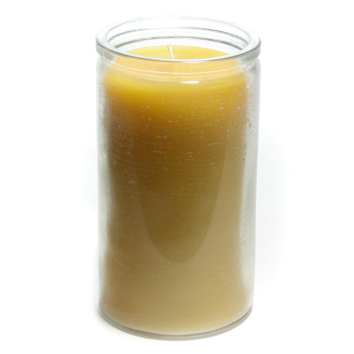 Bluecorn Beeswax 100% Pure Beeswax Clear 16oz Glass Candle. Burn Time: 80 hours. Wax is golden in color with a light honey scent. Made with 100% Pure Beeswax and a 100% pure cotton wick, no lead. Candles are paraffin free, clean burning and non-toxic. Features 16oz candle with Bluecorn Beeswax hang tag printed on white 100% recyled paper with gold foil. For best burn, burn candle until wax pool reaches glass wall and trim wick to 1/4 before lighting. Clearance items might have a blemish or air bubble.